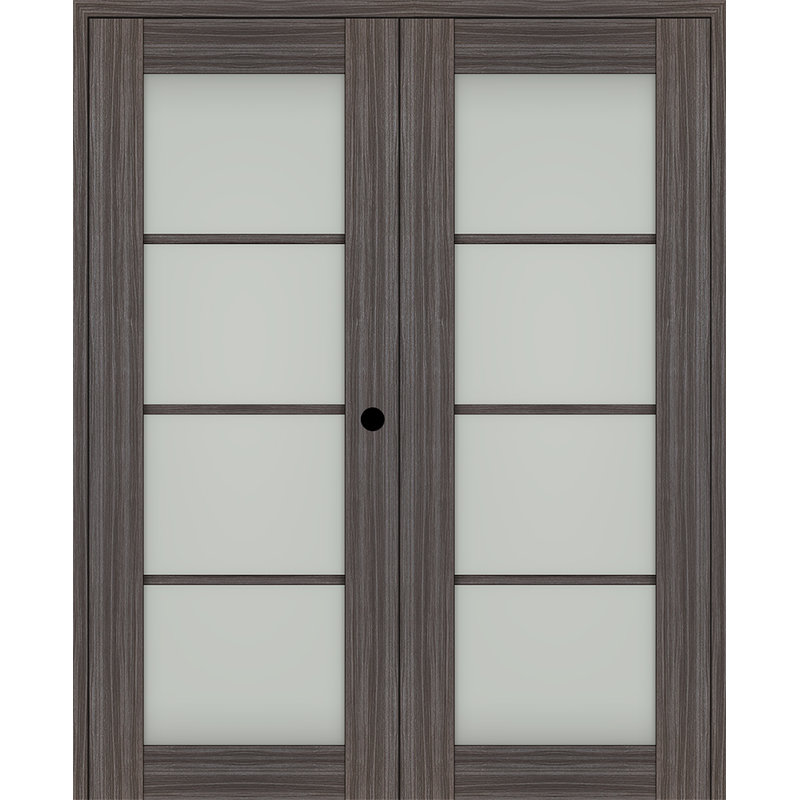 Porte française Palladio 4 Lite, 55,5 po x 83,23 po, Chêne, Gauche