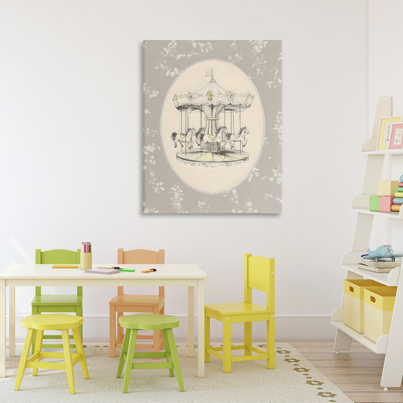 Toile de carrousel floral doux, design par Arlington Prints, H 40 po x l 30 po