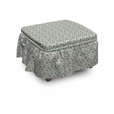 Ensemble de housse pour repose-pieds à coussin de boîte 2 pièces carlin assis