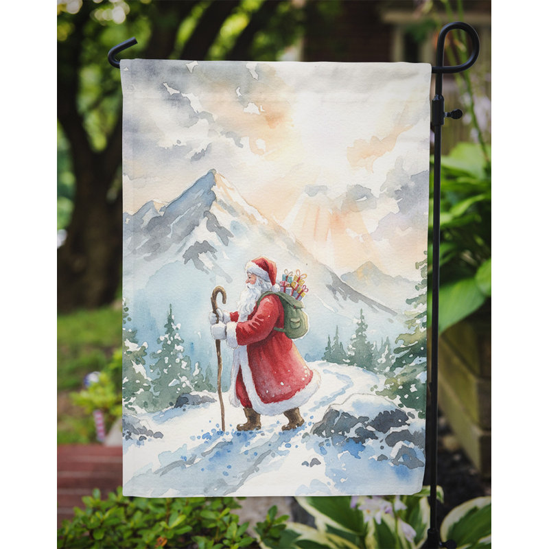 Père Noël, randonnée dans les montagnes, drapeau du jardin de Noël, Taille du jardin