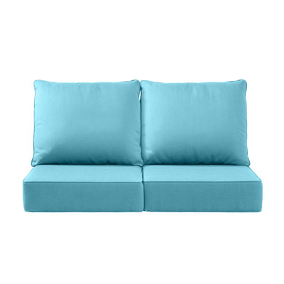 Coussins d'extérieur pour meubles de patio, ensemble de coussins de siège d'extérieur 24 x 24 x 6 pouces, coussins de chaise d'extérieur imperméables et résistants à la décoloration, coussin de chaise de patio profond avec housse amovible