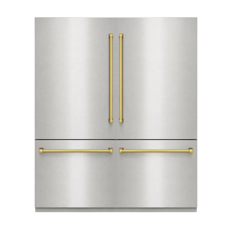 Kucht 71.5 W Refrigerator, Stainless Steel/Gold