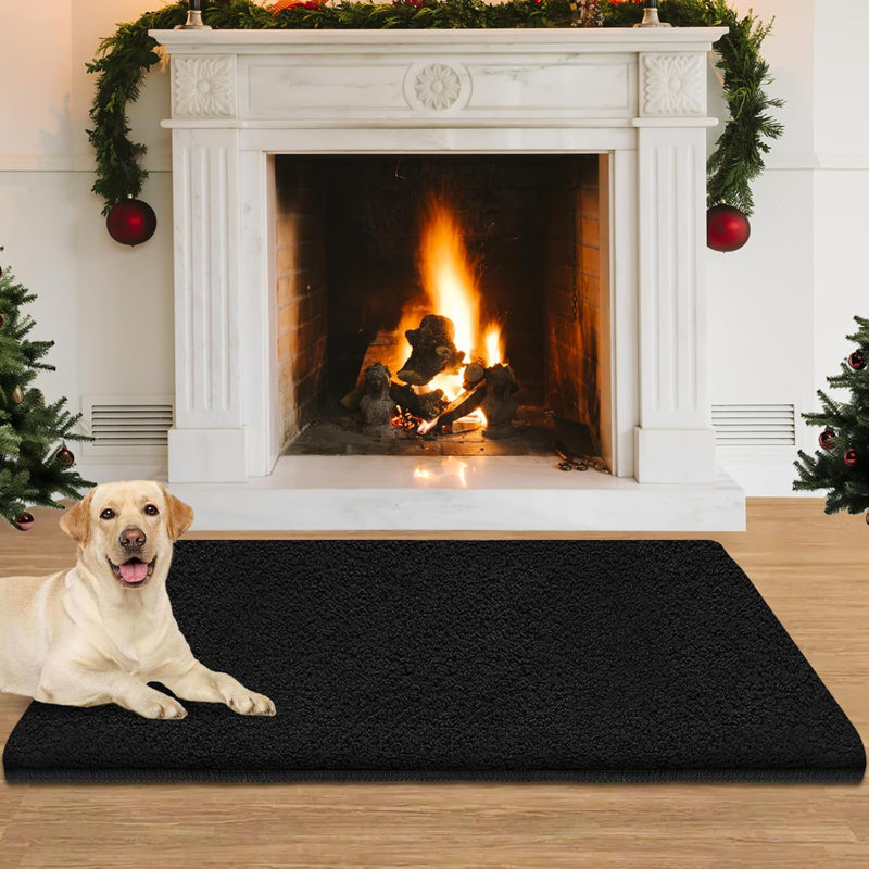 Tapis de foyer antidérapant ignifuge, protège-foyer protège le plancher de bois franc et le tapis des étincelles et des braises