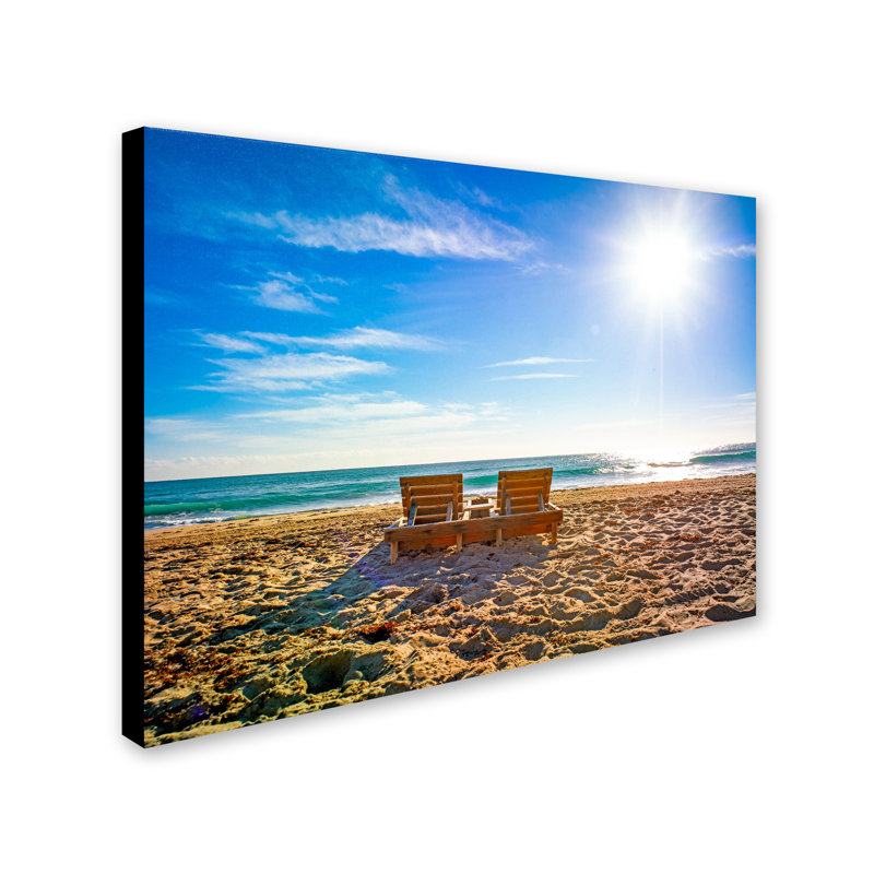 « floride beach chaise », reproduction de photo sur toile tendue, H 24 po x l 32 po x P 2 po