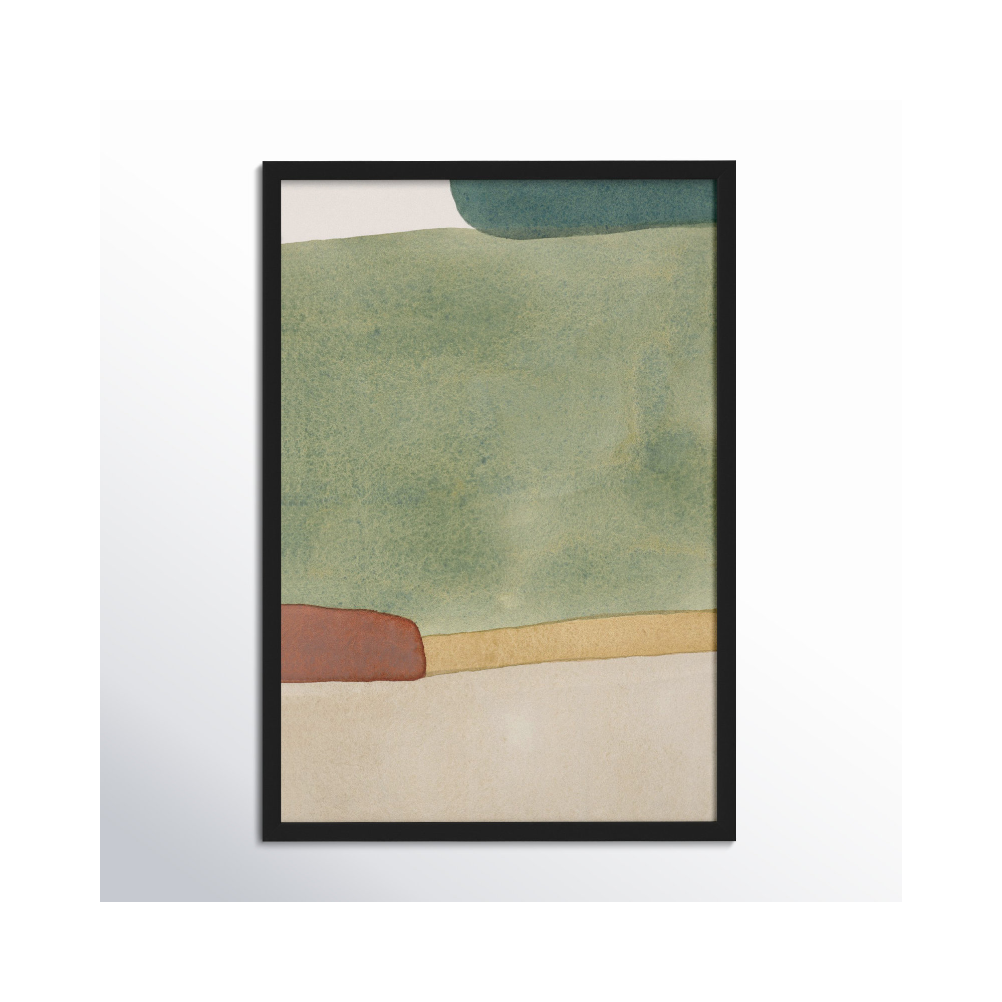 Distant Green by Julia Balfour, 14" W x 20" H, Black