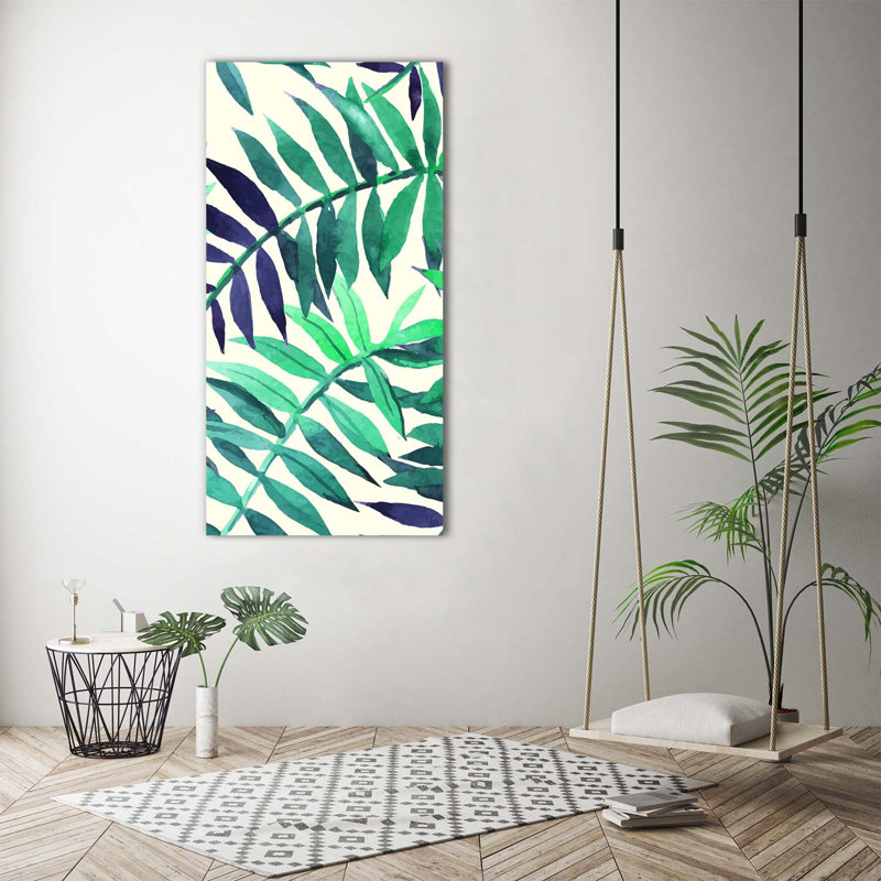 Tropical Leaves 1 Piece Wrapped Canvas Wall Art