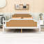 Wood Platform Bed with Rattan Headboard and Footboard-115294541-115294543