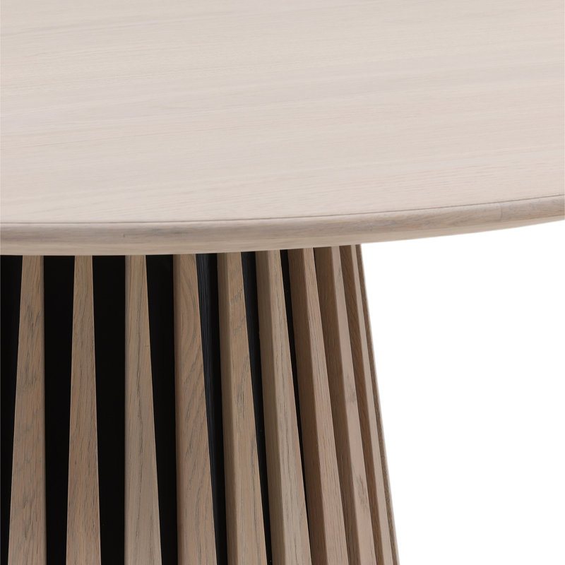 Khusi Oak Round Solid Wood Dining Table