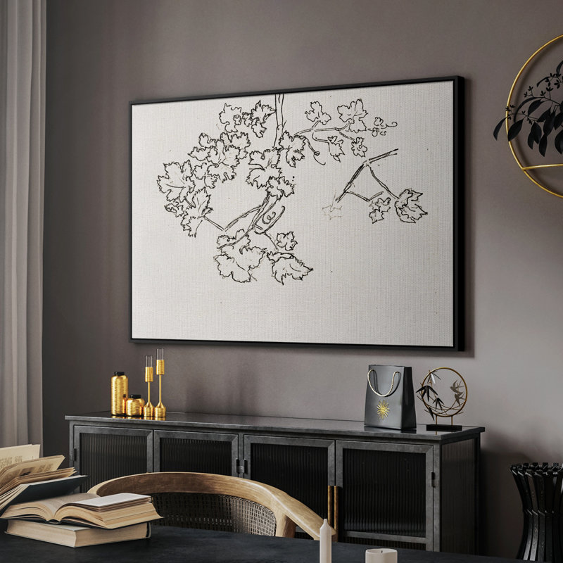"Croquis rétro-X III" sur toile, H 25 po x l 37 po, Noir