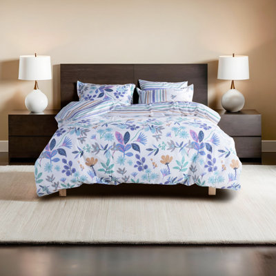 Ensemble de housse de couette double Water Green (2 pièces), housse de couette 79 x 79 et taies d'oreiller 19,7 x 31,5 | 65% coton, 35% polyester, lavable à la machine à 30 ° C | Enveloppe élégante et fermeture à boutons, literie confortable et élégante