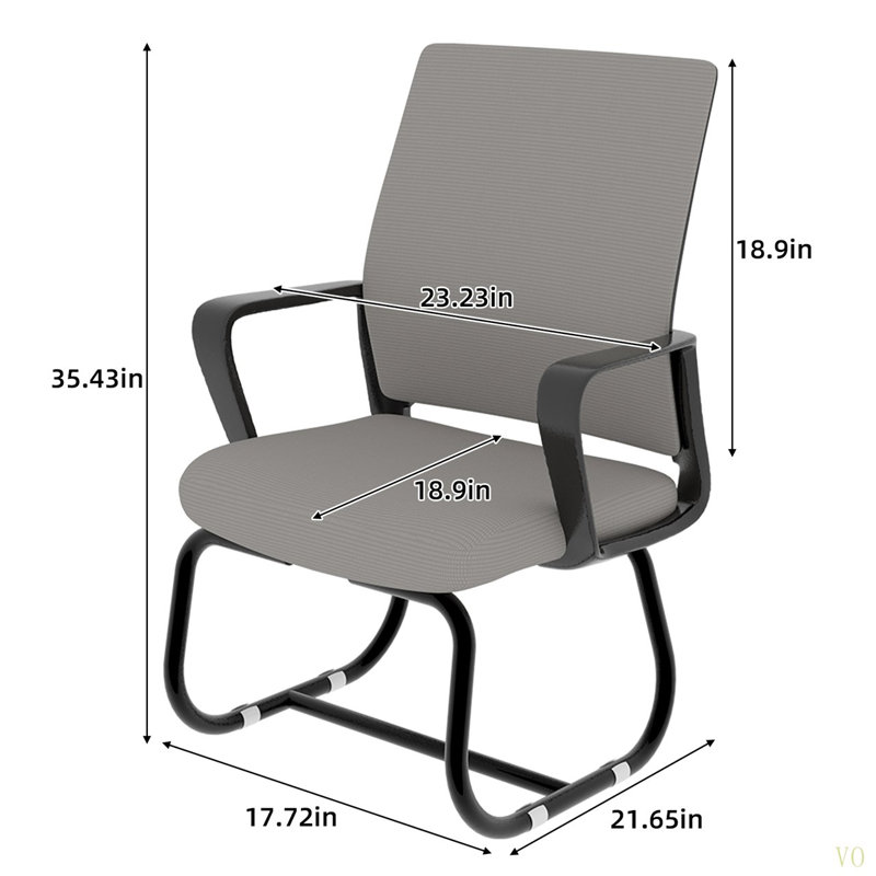 Chaise de bureau Minimalist Modern - Structure en métal, douce et confortable, pour la maison et le bureau, Gris, Noir