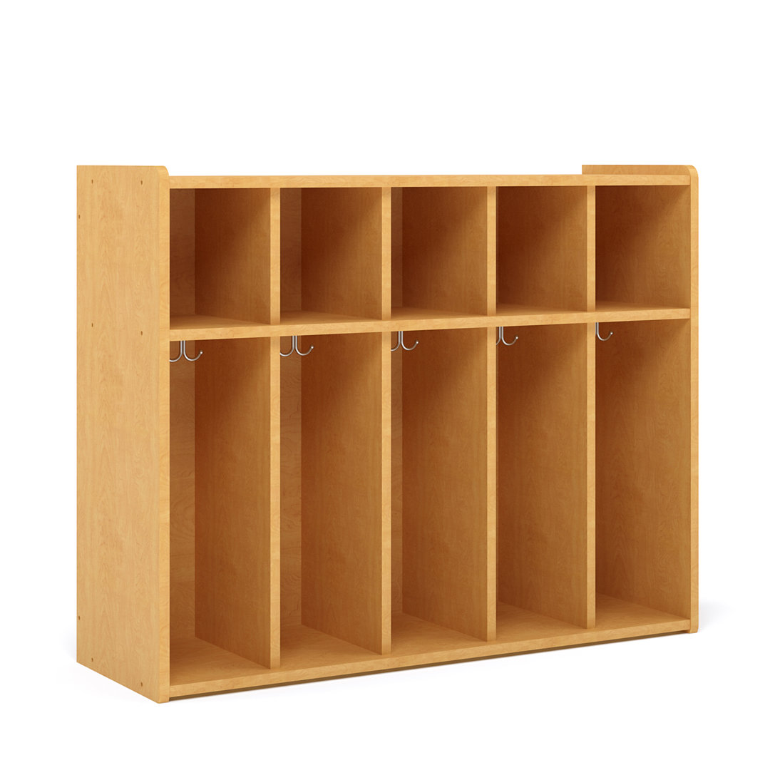 Tot Mate 5-Section Wall Locker 46"W Coat Locker with Hooks TotMate 