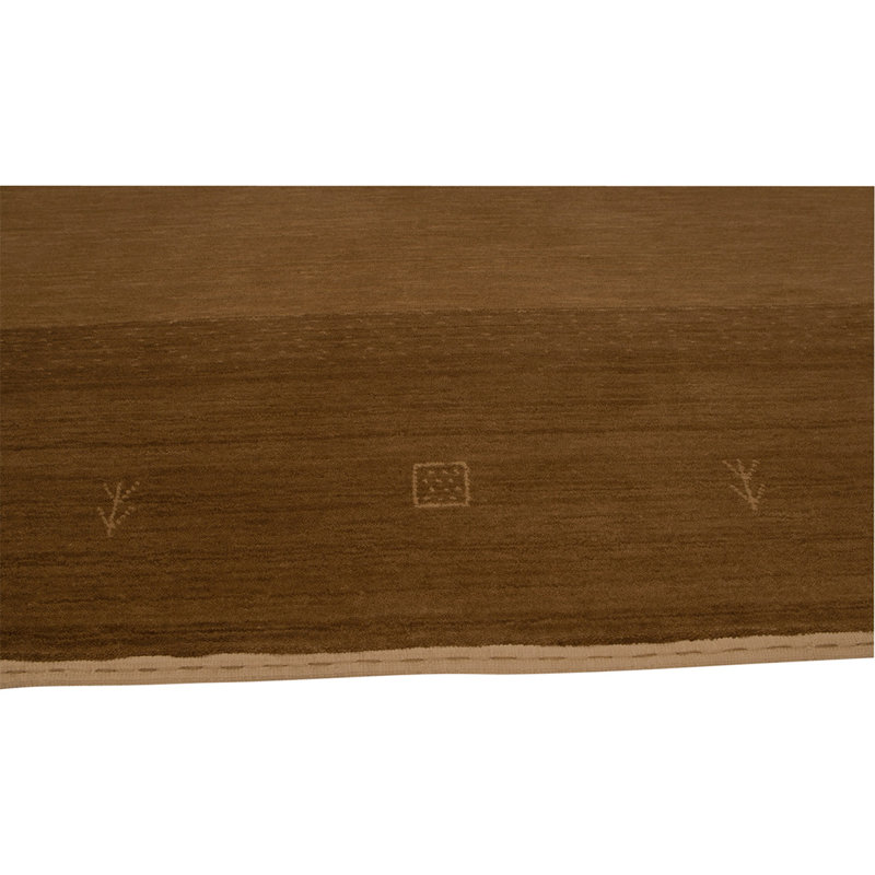 Tapis beige / brun en laine noué à la main