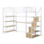 Lit mezzanine en métal avec escalier, bureau intégré et tablettes de rangement-1116632773-1116632824