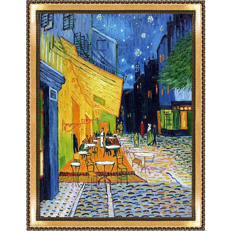 Tori Home Cafe Terrace at Night by Vincent Van Gogh Framed Oil ...