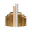 Triple Layer Rectangle Bookends in Shiny Brass