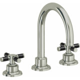 Descanso 8" Widespread Lavatory Faucet with Cross Carbon Fiber Handle and Completely Finished ZeroDrain