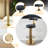 Adjustable Gold Swivel Bar Stools, Counter Height Barstools with Back for Kitchen Island Bar in Black(1PCS)-164319652