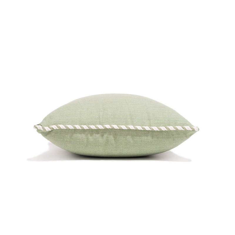 Indoor/Outdoor Pillow Cover & Insert, Green/White, Square 18"