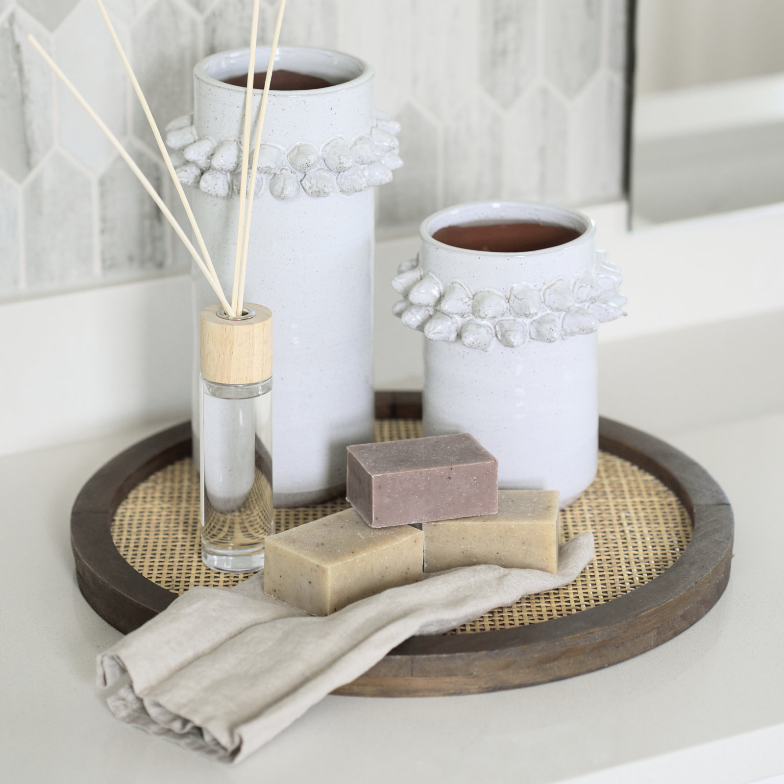 Mallorca Ceramic Table Vase, 11.02" H x 5.7" W x 5.7" D