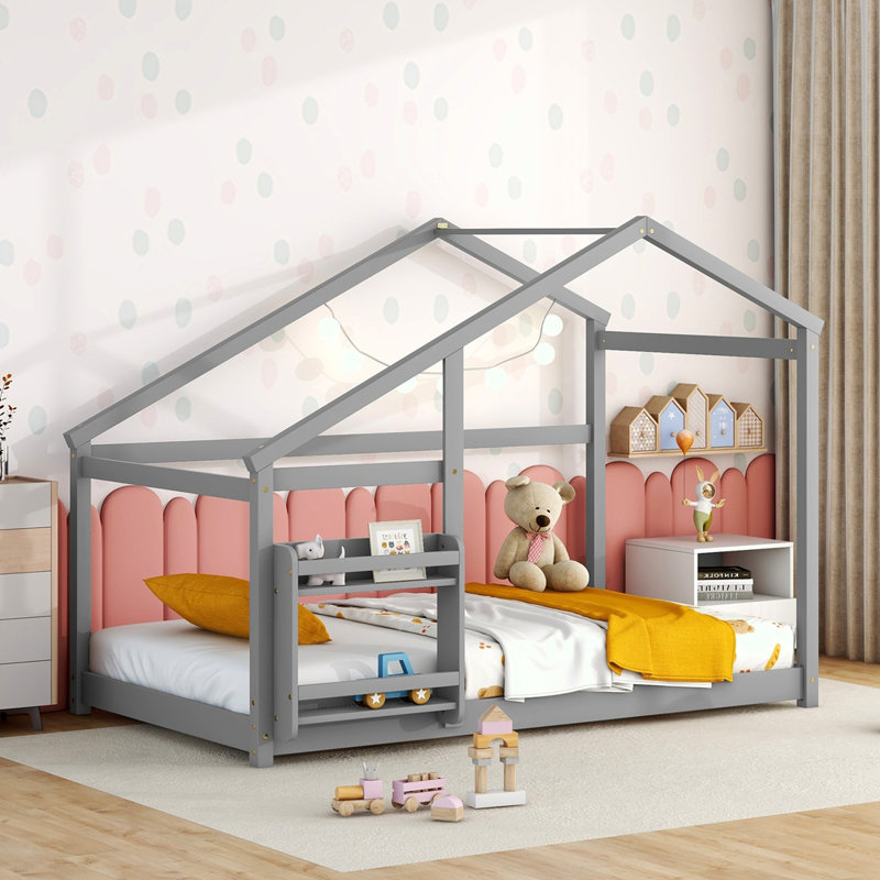 Anikin Open-Frame Bed, Gray