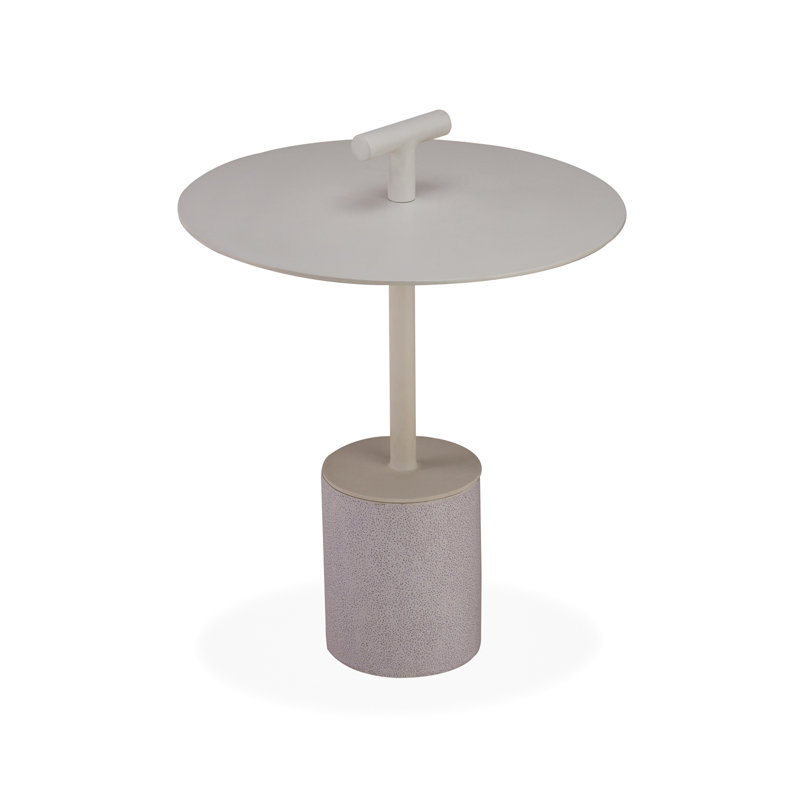 Wilcox Outdoor Round Side Table, Taupe