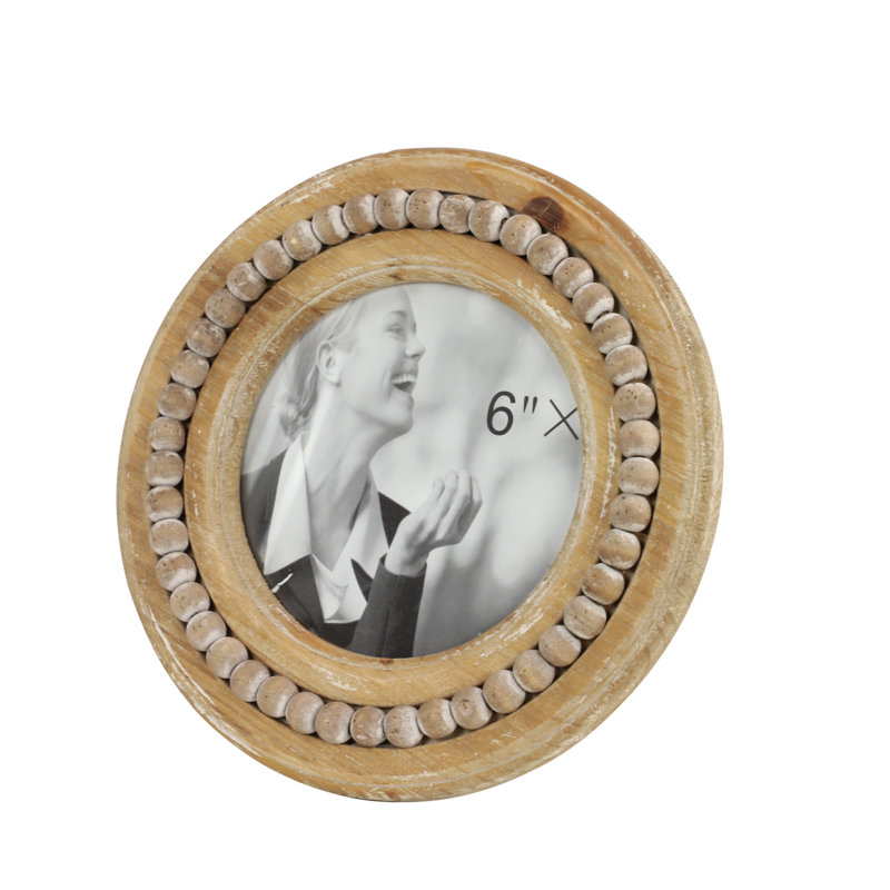 Cadre photo rond en bois Dyonisia