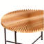 Ensemble de 2 tables basses et tables de bout à motif - Panneau de fibres à densité moyenne imperméable avec revêtement en PVC, conception cylindrique vieillie, pieds en métal noir - charme rustique classique, brun cèdre rouge-130552019