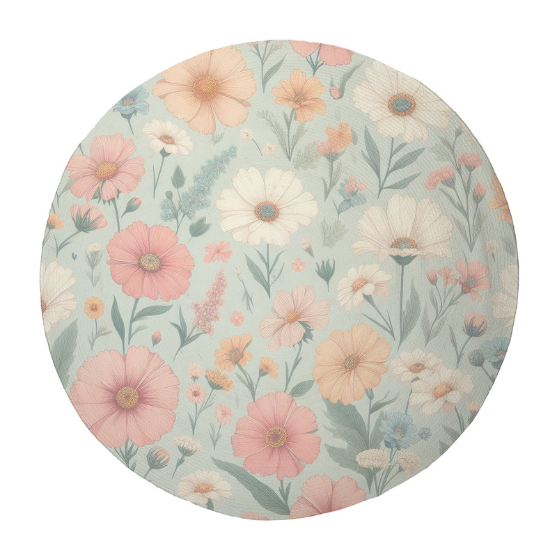 Tapis tressé Garden of Blooms, Rond 5 pi