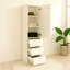 Système d'organisation modulaire en bois avec miroir, collection Elise - Finition blanche
