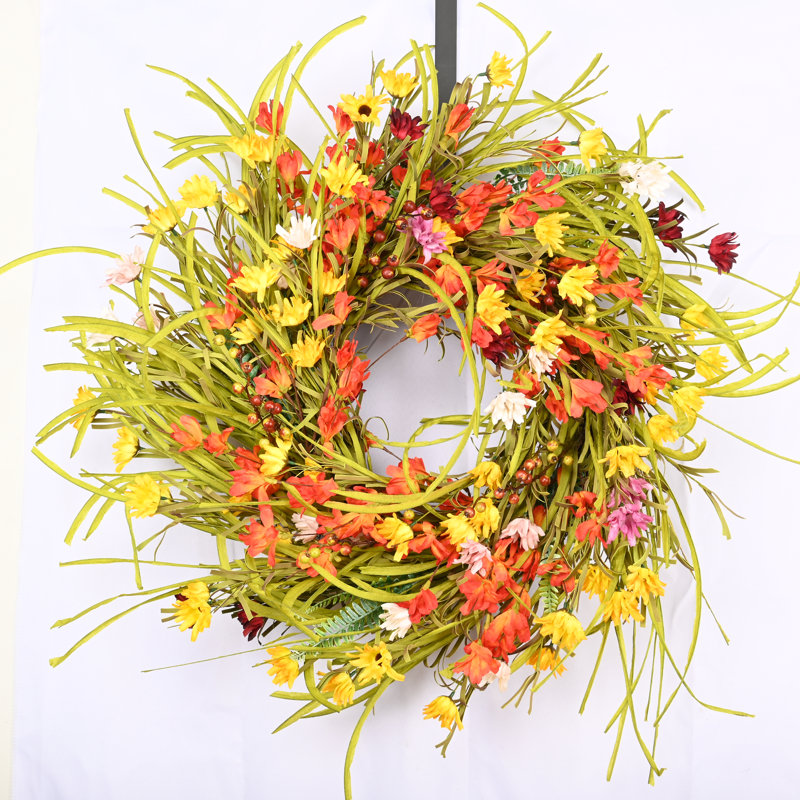 26" Fall Autumn Daisy Front Door Wreath