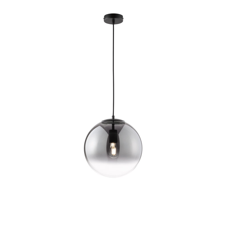 1 - Light Black Matt Sphere Pendant, 250cm H x 30cm W x 30cm D