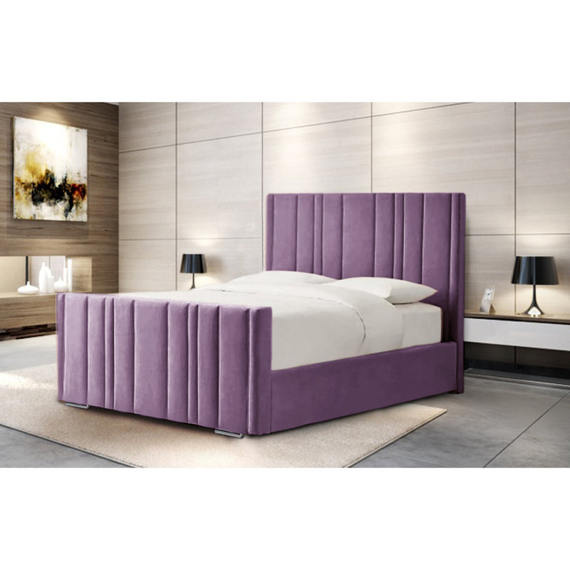 Petersburgh Upholstered Ottoman Storage Bed, Lilac, Double (4'6)