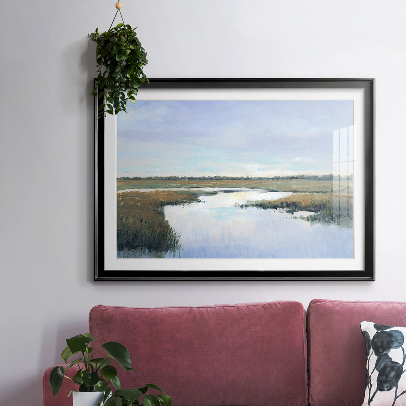 «Coastal Plains I», impression sur papier, Noir, H 27 po x l 39 po x P 1,5 po