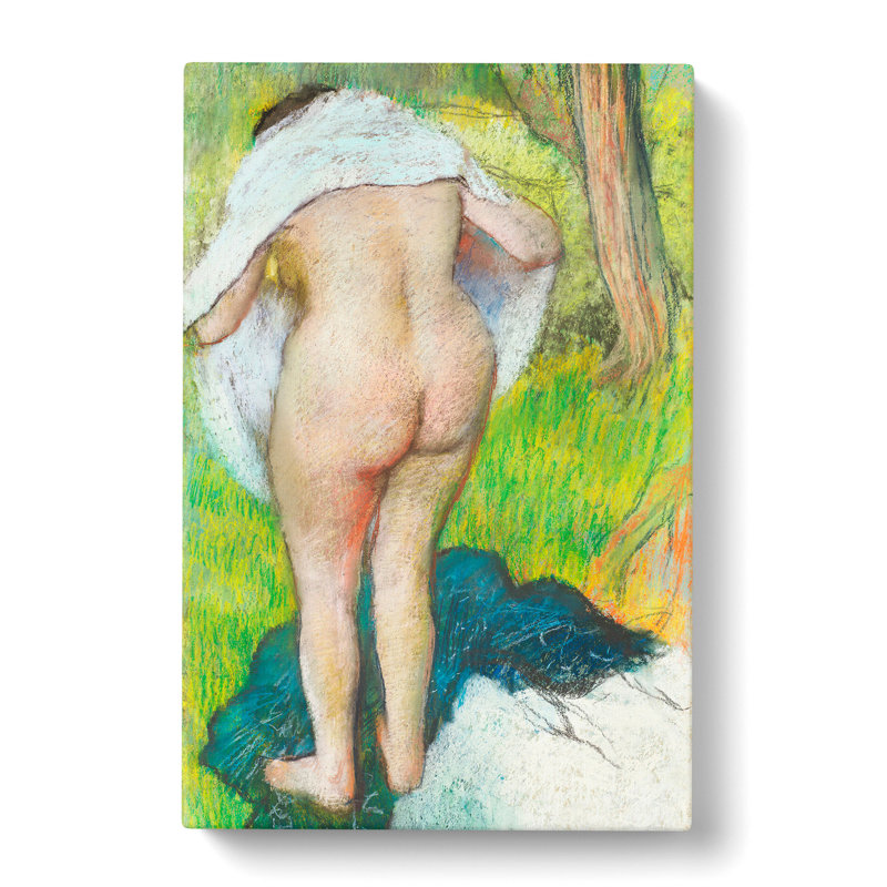 Girl Drying Herself by Edgar Degas - Wrapped Canvas, 50cm H x 35cm W x 3cm D