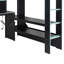Lit mezzanine Gaming avec bureau éclairé, prises de courant, panneau perforé, tablettes et armoire multi-rangement-1397531891-1397531893