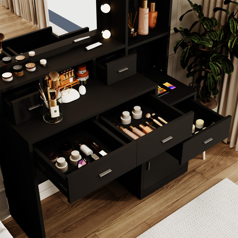 Nouvelle coiffeuse à miroir avec tiroirs et armoire de rangement