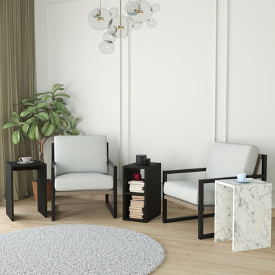 Fika 3-in-1 Nesting Coffee Table Set Modern Rectangular Coffee Tables & Side Tables for Living Room | Space-Saving Versatile Design
