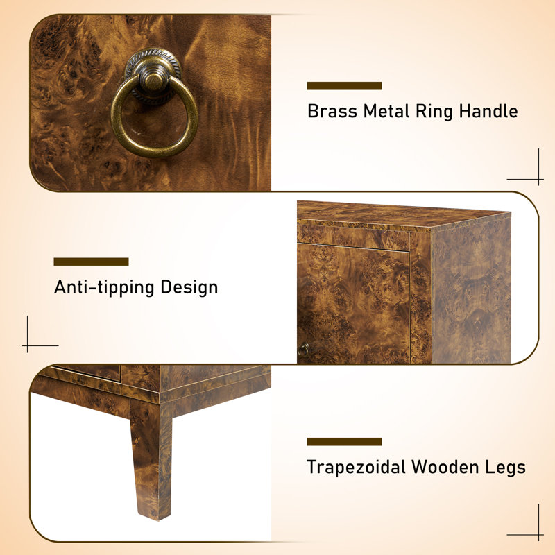 Breakwater Bay Adamarys Burl Wood Sideboard Buffet