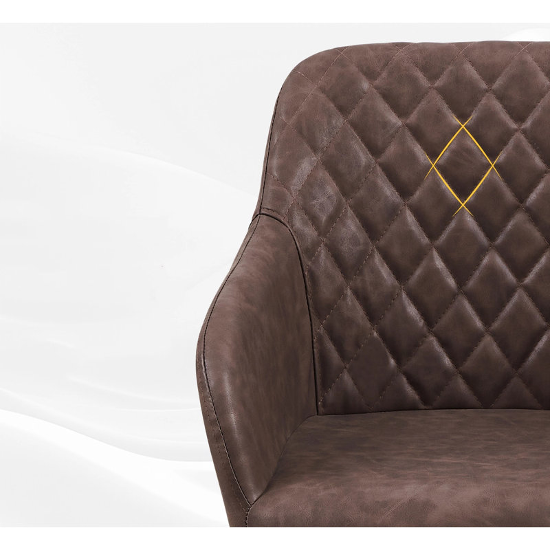 49cm H Upholstered Metal Armchair, Brown