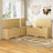 3-Piece L-Shaped Storage Bench with Padded Seat & Toy Box Function in Natural