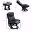 Fauteuil pivotant en cuir Pu avec fonction de massage et fauteuil inclinable avec repose-pieds 10 points, noir