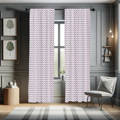Chevron Semi-Sheer Rod Pocket Curtain Panels
