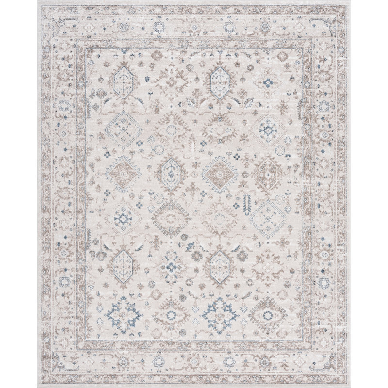 Saxton Oriental Indoor Polypropylene & Polyester Area Rug, Blue, Rectangle 7'11'' x 9'11''
