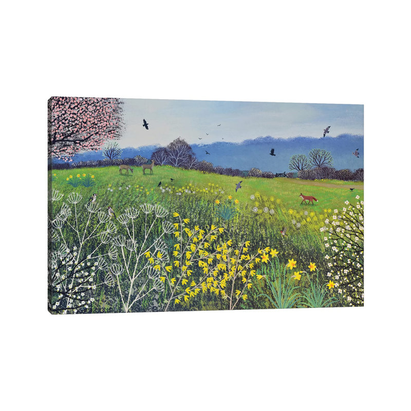 « Spring Hope » par Jo Grundy, reproduction d’art, H 26 po x l 40 po x 1,5 po, Toile tendue, Pas de tapis