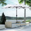 Parasol double de 9,5 pi pour l'extérieur - abondant avec bouton-poussoir inclinable, manivelle, 3 bouches d'aération et 12 baleines pour terrasse de jardin
