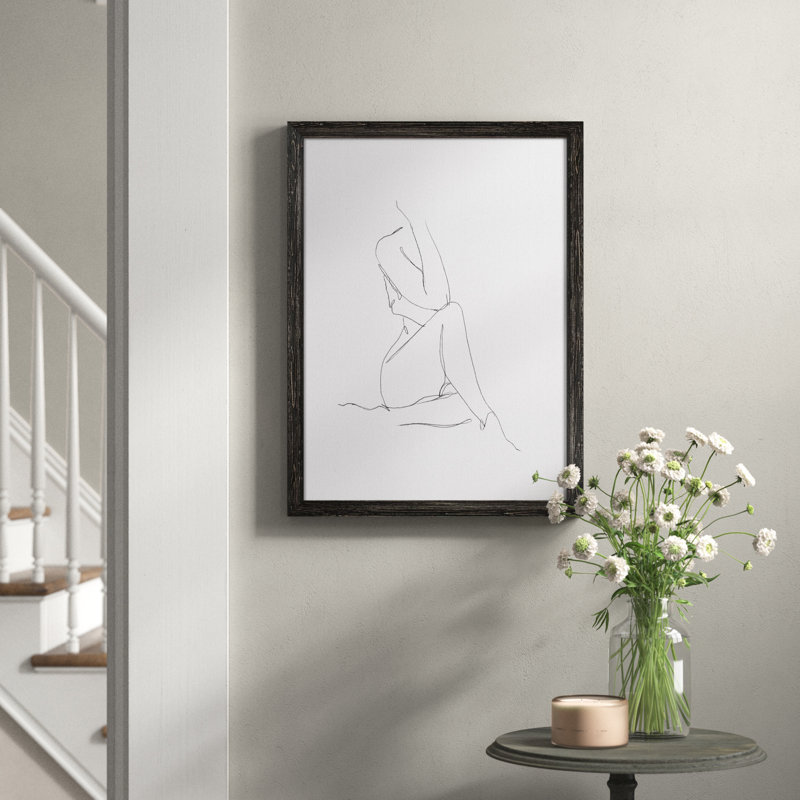 «Nude Contour S Croquis I» par Paul Cezanne - Reproduction d'art sur toile encadrée, H 24 po x l 18 po x P 1,25 po
