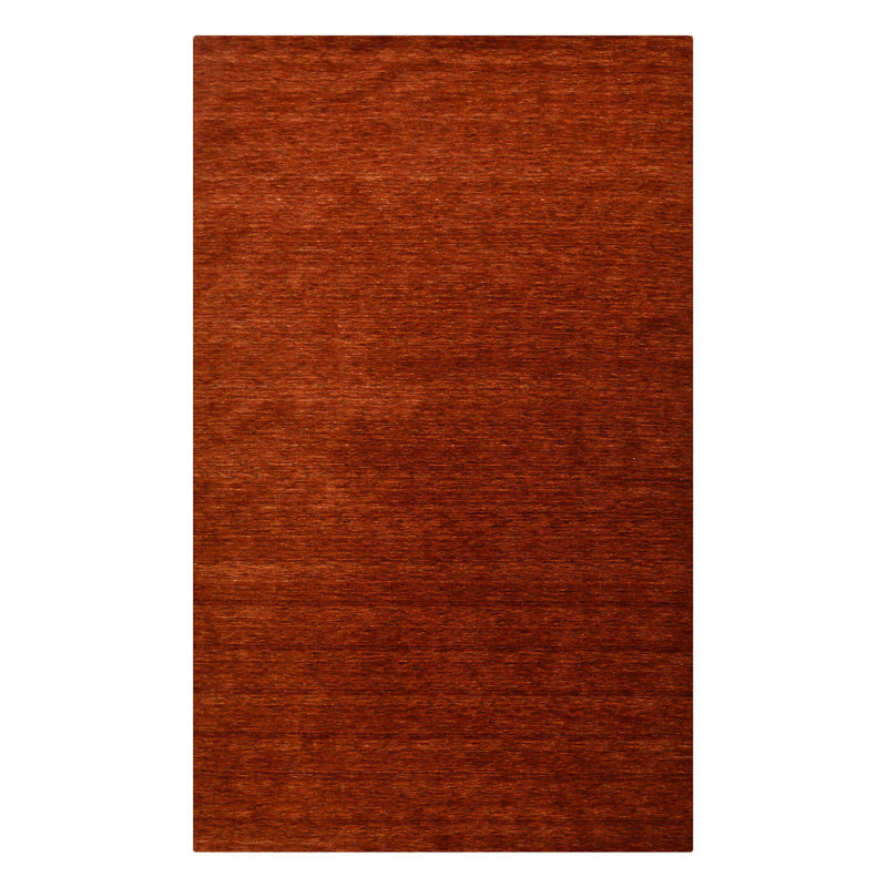 5' X 8' Red Wool Hand Woven Area Rug