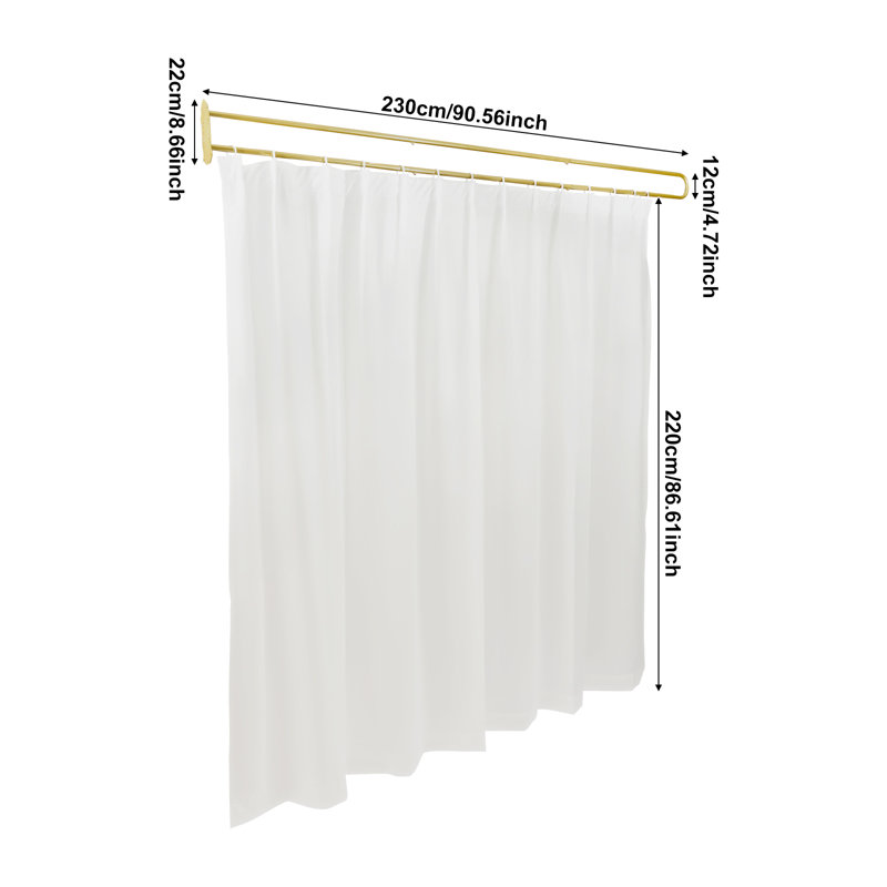 Partition Curtain With U-Shape Tube, White