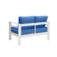 Ensemble de conversation avec canapé en aluminium toutes saisons 4 pièces avec coussins et table basse Ebern Designs - Gris foncé-1268291718-1268291719